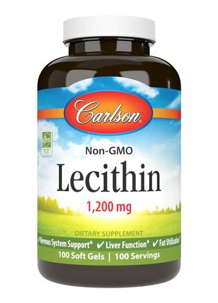 Натуральна добавка Carlson Labs Lecithin 1200 mg, 100 капсул