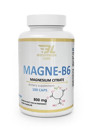Вітаміни та мінерали Bodyperson Labs Magne-B6, 100 капсул