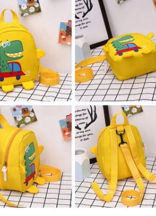 Детский мини рюкзак с динозавром anti lost bag детский сад шко...