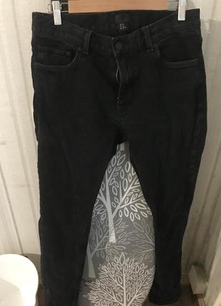 Штаны джинсы чёрный плотные мужские размеры м