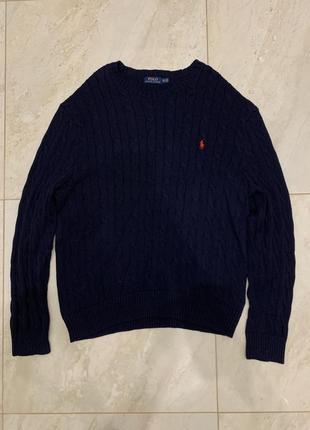 Polo ralph lauren темно-синий вязаный свитер джемпер свитшот