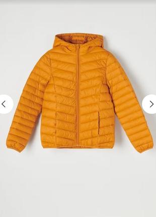 Стеганая оранжевая янтарная куртка реальные фото