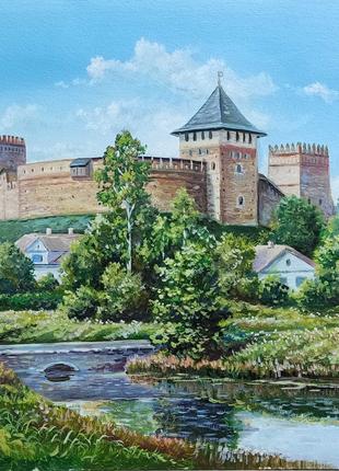 Картина пейзаж Луцький замок Любарта Луцьк полотно олія автор ...