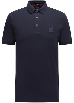 Поло мужское boss cotton regular-fit polo shirt with logo patc...