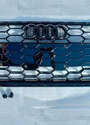 Решетка радиатора Audi A4 B9 2019-2022 стиль S4 (Black Sport)