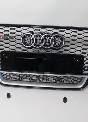 Решетка радиатора Audi A5 в стиле RS5 (2007-2011) Black + Quattro