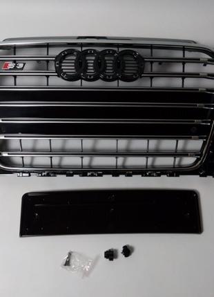 Решетка радиатора S3 Audi A3 2012+ (Black/Chrome)