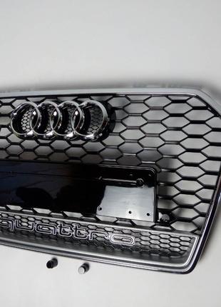 Решетка радиатора Audi A6 C7 2015-2017 стиль Audi RS6 (хром с ...