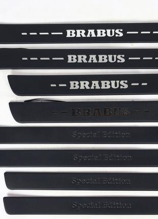 Накладки на порожки black с подсветкой (Brabus) Mercedes W222 ...