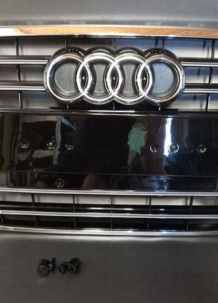 Решетка радиатора Audi A6 C7 2011-2014 стиль S-line / S6 (черн...