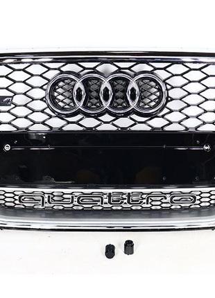 Решетка радиатора Audi A4 стиль RS4 (хромированная окантовка, ...