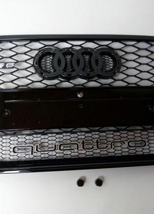 Решетка радиатора Audi A6 C7 2011-2014 стиль RS6 (черная окант...