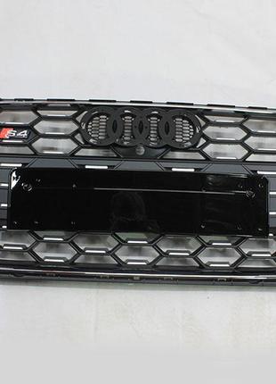 Решетка радиатора Audi A4 B9 2019-2022 стиль S4 (Black-Chrome ...