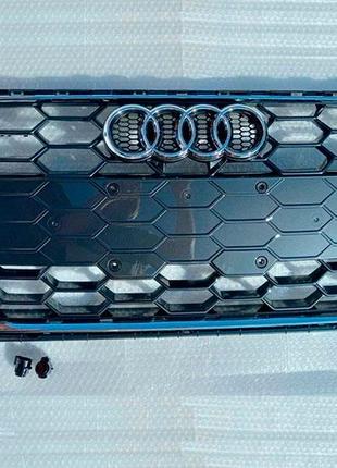 Решетка радиатора Audi A4 B9 2019-2022 стиль S4 (Black-Chrome ...