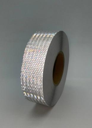 Светоотражающая лента белая для маркировки 50м
