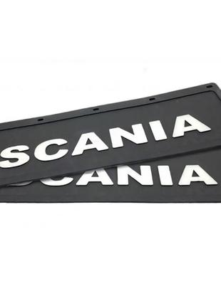 Бризковик гумовий з об'ємним малюнком "SCANIA" 180х600мм чорний