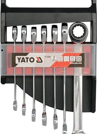 Набор комбинированных ключей с трещоткой 7 шт. YATO YT-0208