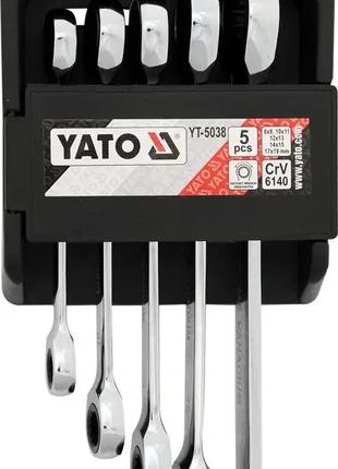 Набор накидных ключей с трещоткой 5 шт. YATO YT-5038
