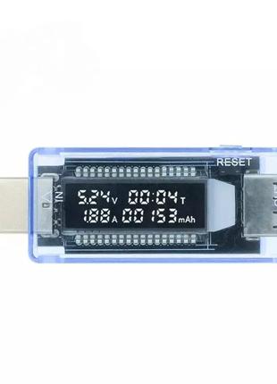 Тестер USB-аналізатор зарядних даних (вольтметр-амперметр) Kew...