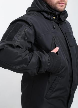 Куртка зимняя тактическая черная Куртка военная MILIGUS водоот...