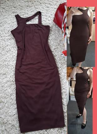 Стильное платье в рубчик с оригинальным декольте, shein,  p. xl