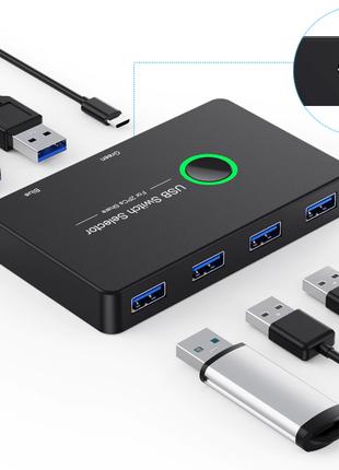 USB 3.0 KVM переключатель Коммутатор для 2-ух ПК Switch 4 порт...