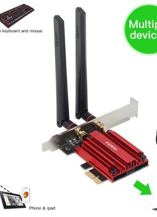 Cетевая карта для ПК WiFi 6E AX210 Беспроводной адаптер PCIE +...