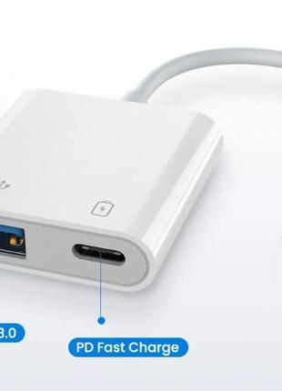 2в1 OTG адаптер переходник Type-C to USB 3.0 PD Для ноутбука м...