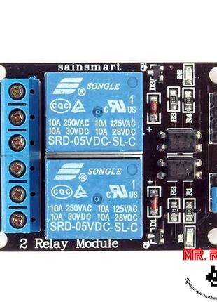 Модуль реле 5В 2 канала для Arduino PIC AVR