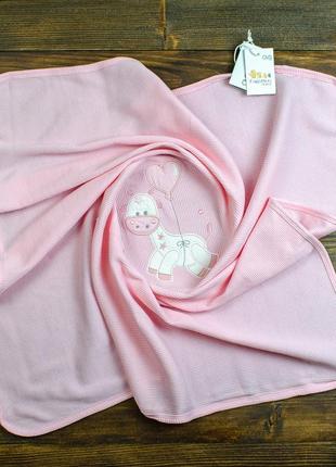 Розовое одеяло плед для малышей биокотон ovs Италия