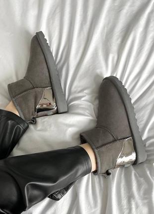 Женские ugg mini grey metallic premium