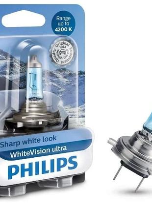 Автолампа галогенная Philips H7 WhiteVision Ultra - Эффект ксе...