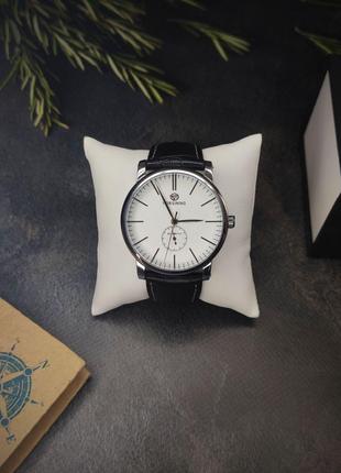 Чоловічий класичний наручний годинник Forsining шкіряний ремінець