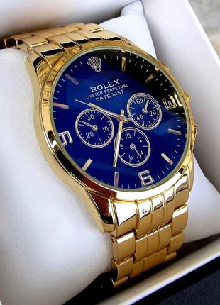 Чоловічий класичний золотий наручний годинник Rolex / Ролекс п...
