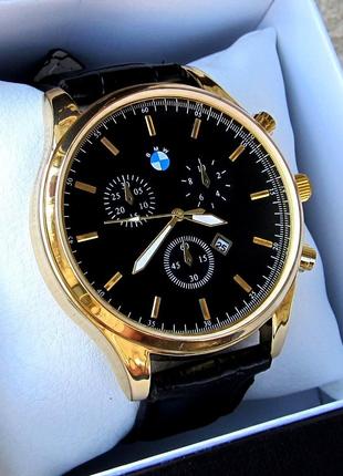 Чоловічий золотий наручний годинник BMW