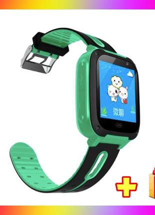 Детские смарт часы телефон Smart Baby watch S4 с GPS зеленый ц...