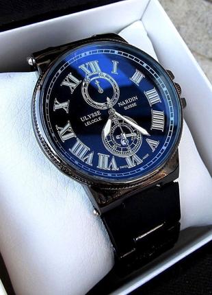 Мужские черные наручные часы Ulysse Nardin