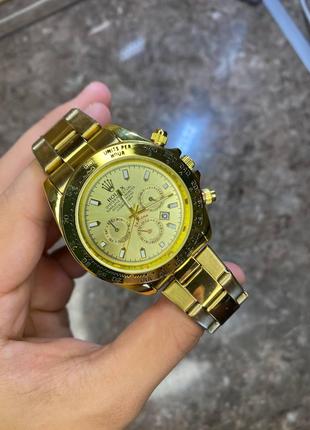 Мужские золотые наручные премиум часы Rolex / Ролекс
