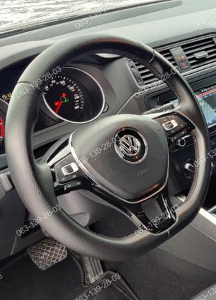 Оплетка чехол на руль со спицами для VW Golf 7 Polo Jetta Pass...