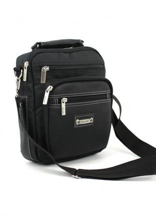 Стильная мужская сумка на плече Wallaby 854 - Черная 24х27х6см