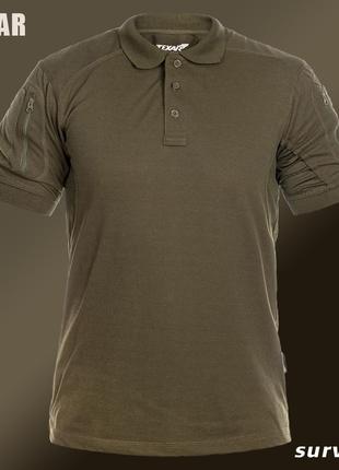 Оливковая тактическая поло-рубашка Texar Elite Pro. Футболка О...