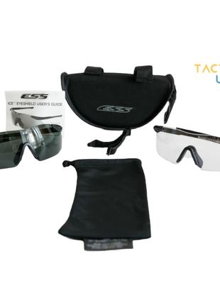 Балістичні окуляри ESS ICE 2X BLACK W/SMOKE GRAY & W/CLEAR UNI...