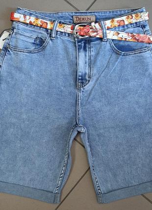 Шорты джинсовые женские большого размера "Derun"
