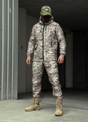 Тактический костюм пиксель теплый для военных,мужской зимний к...