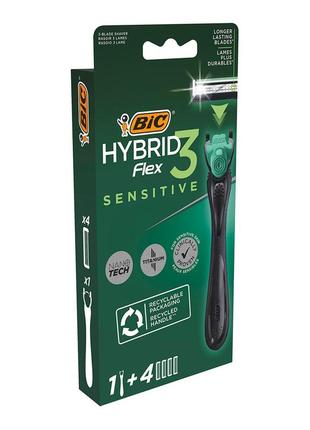 Станок для гоління чоловічий bic flex 3 hibrid sensitive з 4 з...