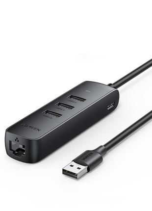 USB 3.0 Hub UGREEN CM530 USB 3.0 Gigabit Ethernet Black (50624)