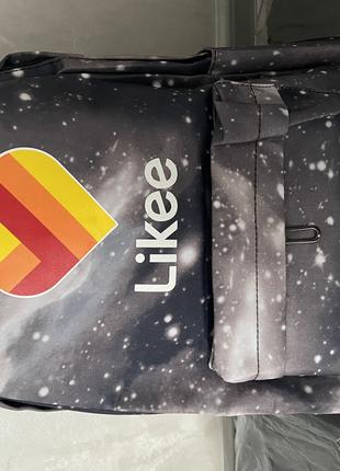 Рюкзак likee лайки космос космический портфель серый базовый ш...