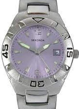 Кварцевые часы sekonda с фиолетовым циферблатом, аналоговым ди...