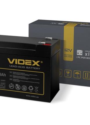 Акумулятор свинцево-кислотний Videx 6FM9 12V/9Ah color box 1