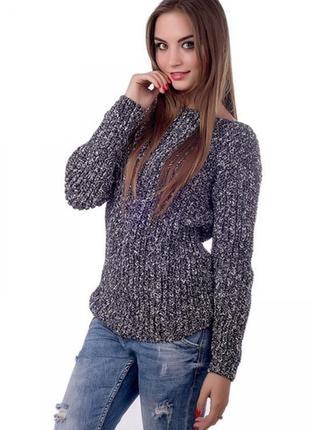 Новий светр-джемпер-пуловер великої в'язки меланж